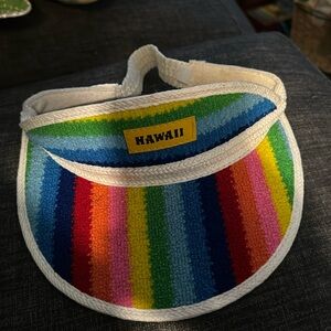 Vintage 70s terry cloth rainbow visor